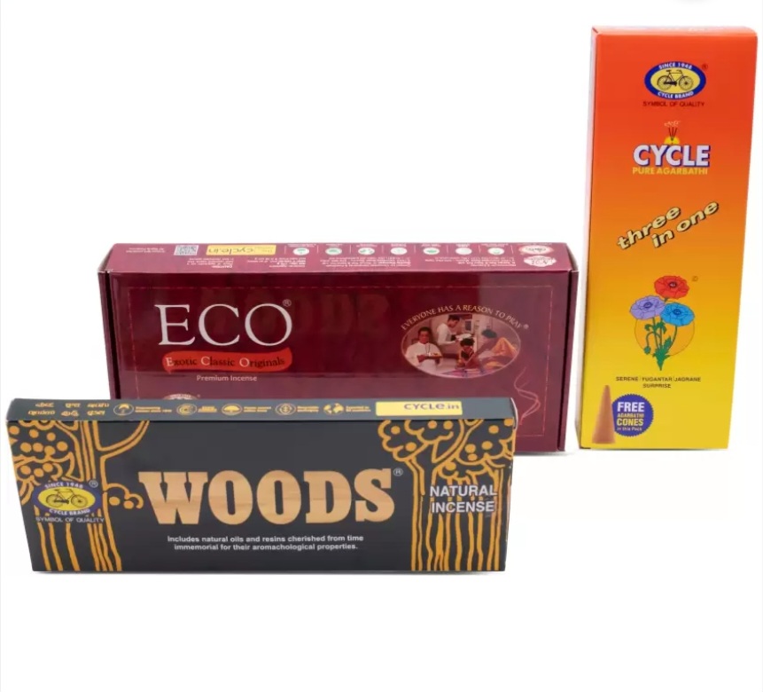 Cycle Pure Combo Pack of Three in One, Eco & Woods Agarbatti (Set of 3)