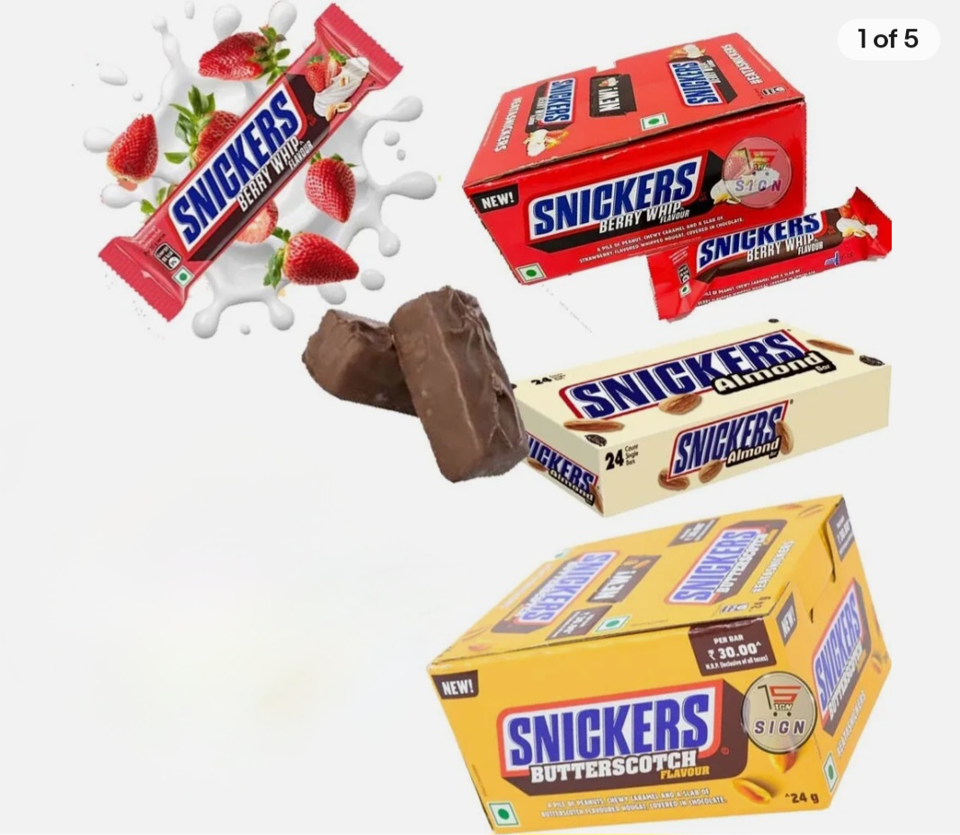 Snickers chocolate bars Butterscotch, Berry whip, Almond – Combo Pack Chocolate (Pack of 24)